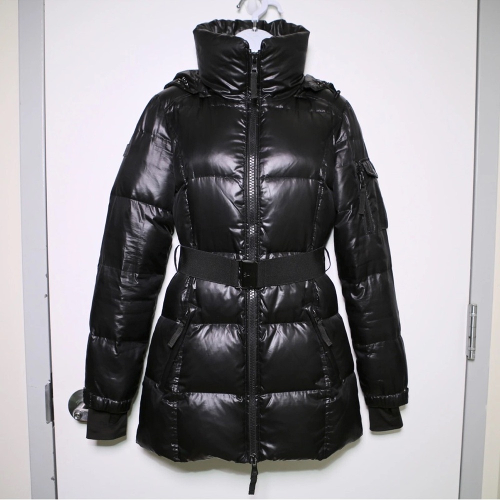 $675 SAM New York Black Soho Mid-Length Down Puffer Coat Jacket Women's Small
